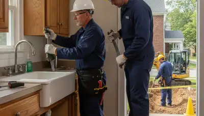 Allentown PA plumber repairing a residential pipe for emergency plumbing service
