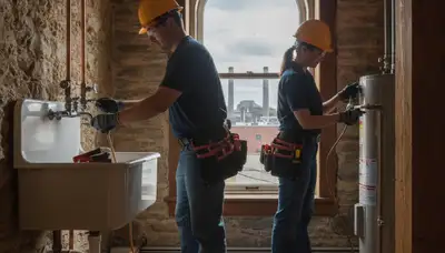 Allentown, PA plumber repairing a pipe for a local plumbing service
