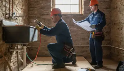 Allentown, PA plumbing repair technician on service call for residential pipe and leak repair
