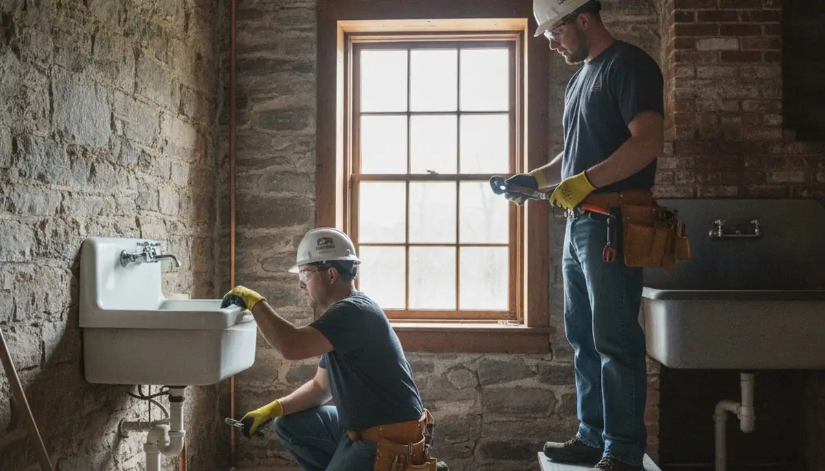 Allentown, PA plumber repairing a pipe for a local plumbing service