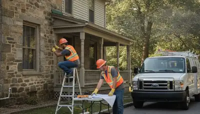 Plumber repairing a pipe in Allentown, PA for plumbing service at plumbersinallentownpa-new.com