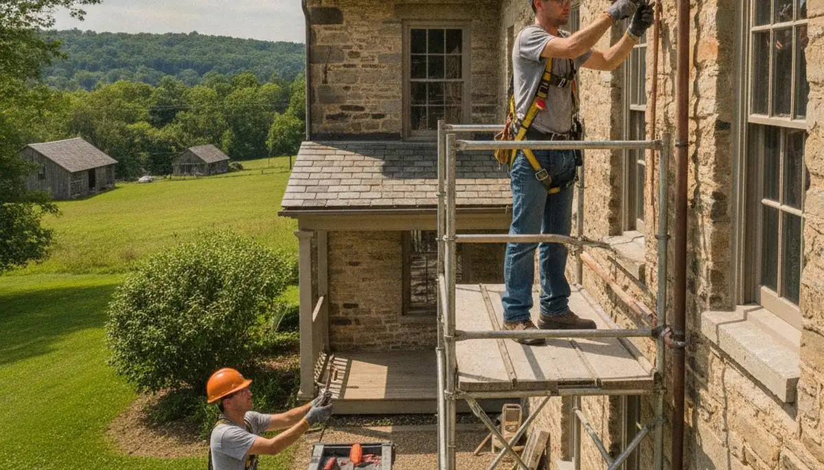 Allentown, PA plumber repairing a residential pipe for plumbing service