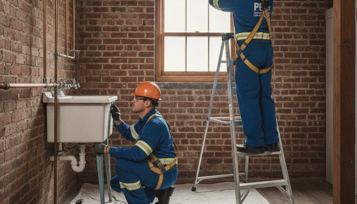 Allentown, PA plumber repairing a plumbing system for residential service