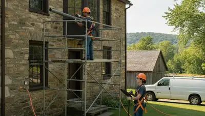 Plumber repairing a pipe in Allentown, PA for reliable plumbing service