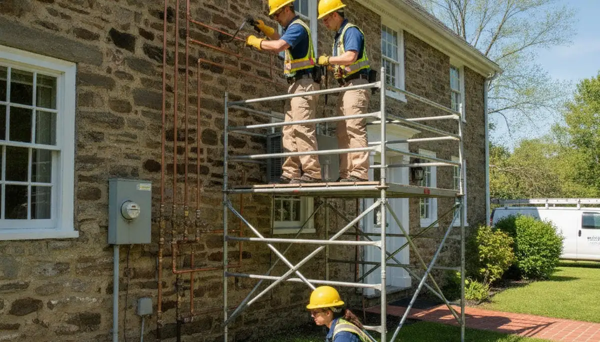 Allentown, PA plumber repairing a leak for local plumbing service