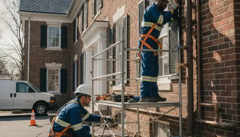 Plumber repairing a pipe in Allentown, PA for plumbing repair service