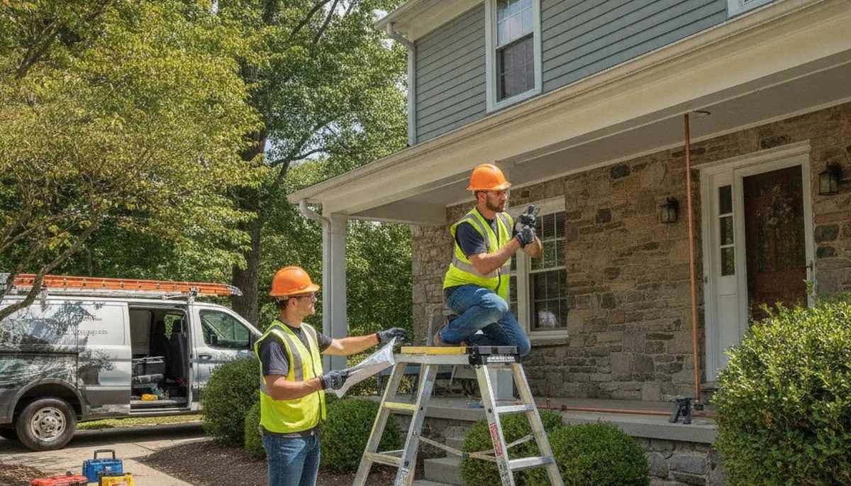Allentown, PA plumbing repair team fixing a pipe for residential and commercial service