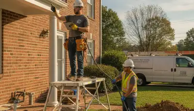 Allentown, PA plumber repairing a plumbing line for residential service needs