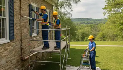 Plumber repairing a pipe in Allentown, PA for fast plumbing service