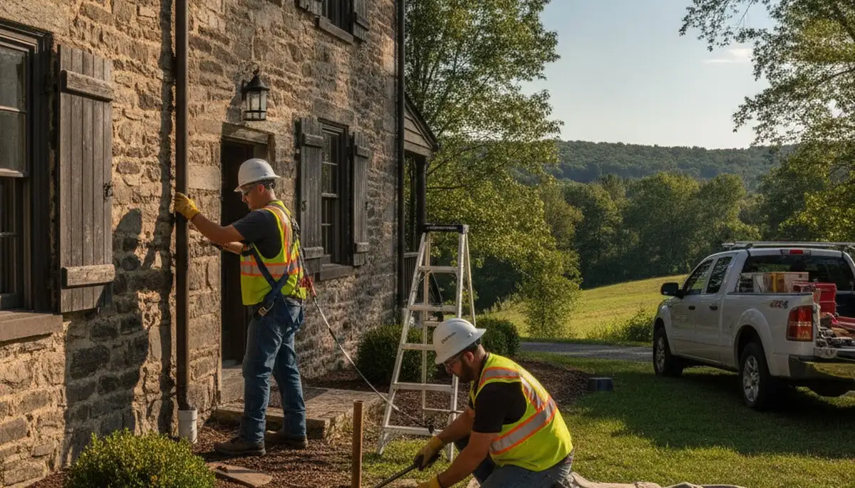 Allentown, PA plumber repairing a pipe for a residential plumbing service