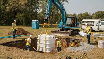 Septic tank installation in Allentown, PA for a plumbing repair service