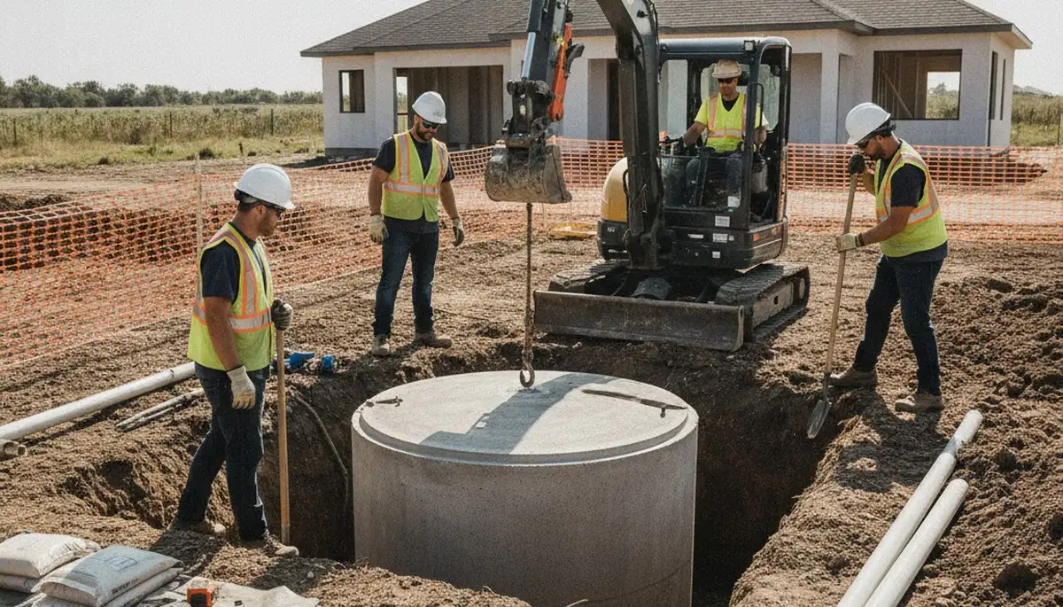 Septic tank installation in Allentown, PA by On Call Plumbers for local homes