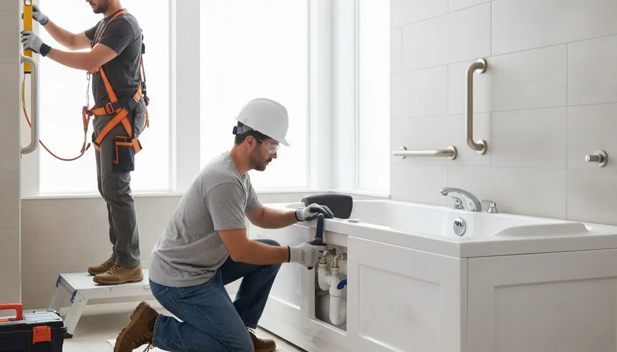 Walk in tub installation by plumbers in Allentown, PA for safer, accessible bathroom comfort