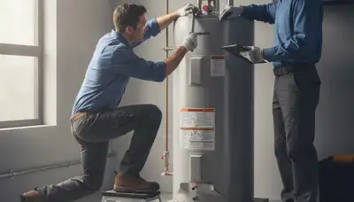 Allentown, PA plumber repairing a home water heater for fast, reliable service