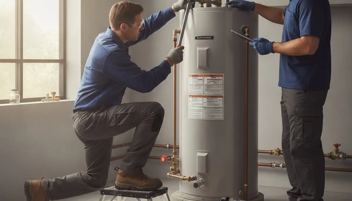 Allentown, PA plumber repairing a water heater for reliable home service